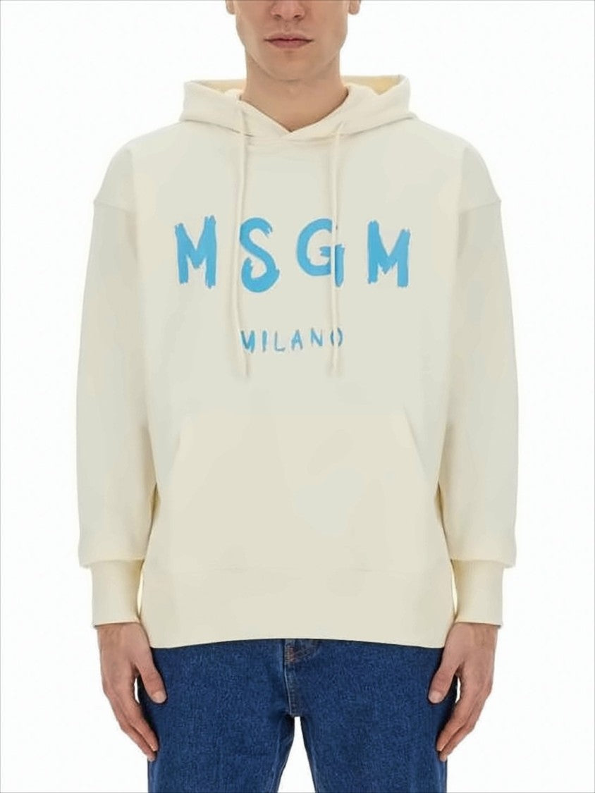 Msgm Relaxed-Fit Hoodie With Bold Graphic Print