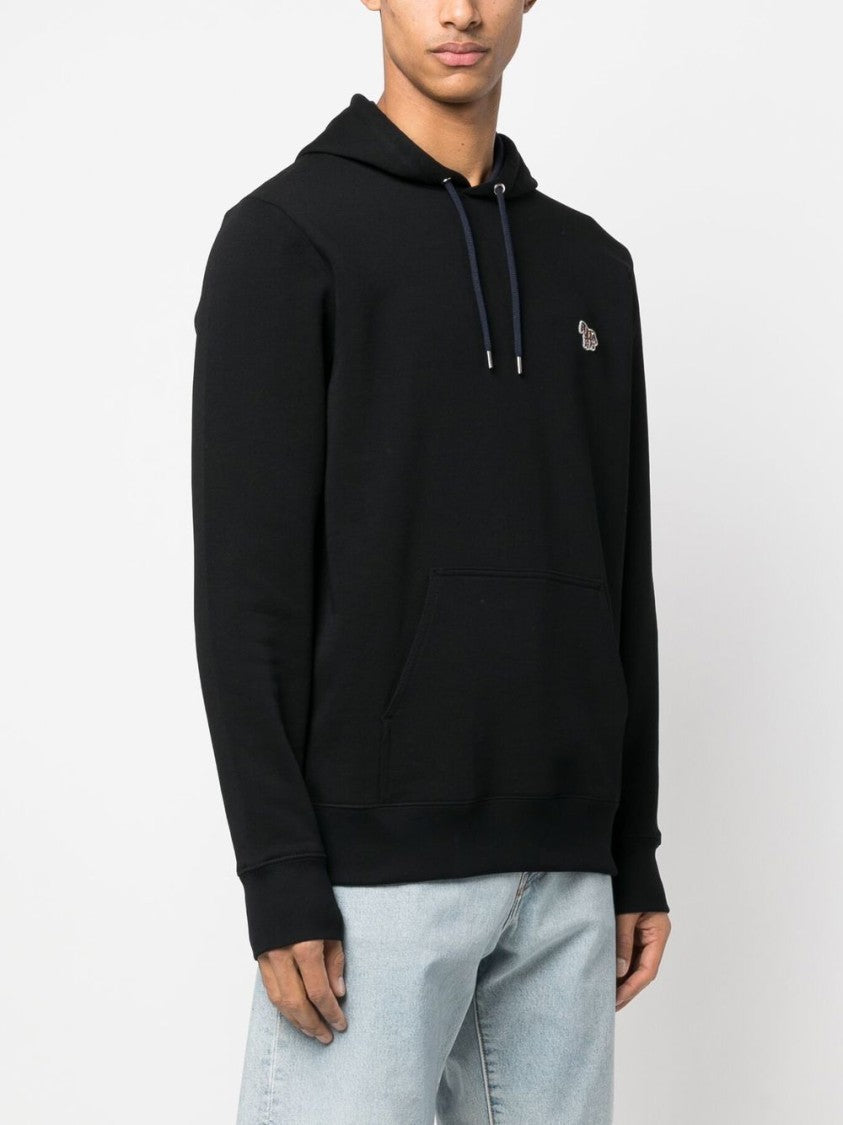 Paul Smith Pullover Black Hoodie With Colorful Zebra Logo