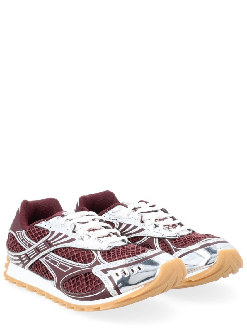 Bottega Veneta Orbit Burgundy Low-Profile Mesh Sneakers
