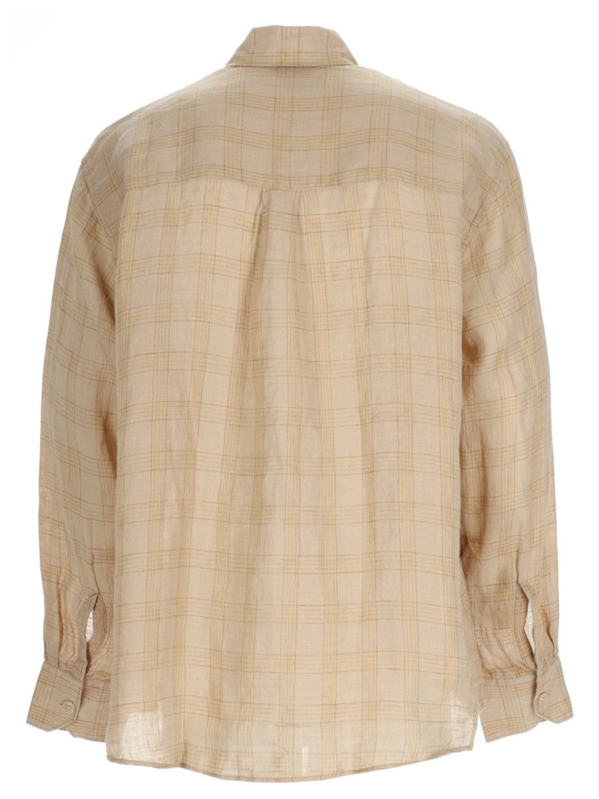 Our Legacy Neutrals Checkered Single Pocket Linen Shirt
