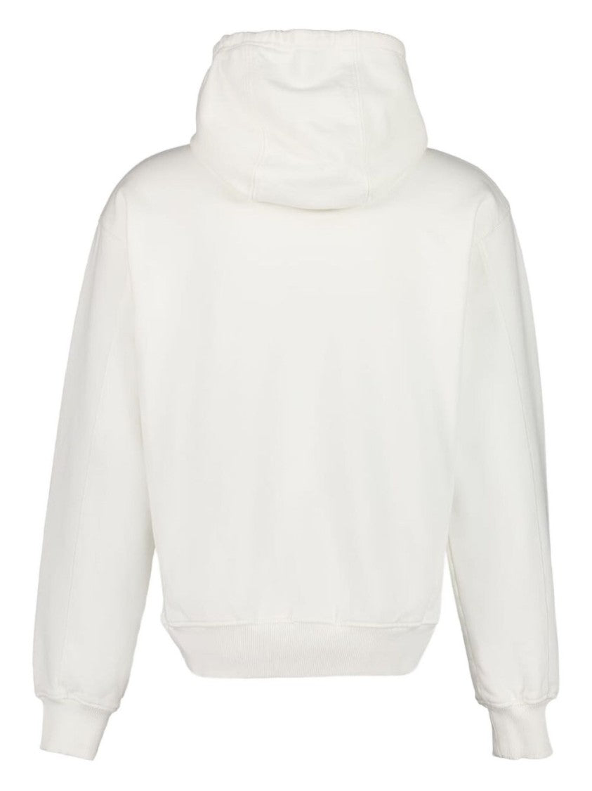 Casablanca Cropped White Sweatshirt With Embroidered Logo