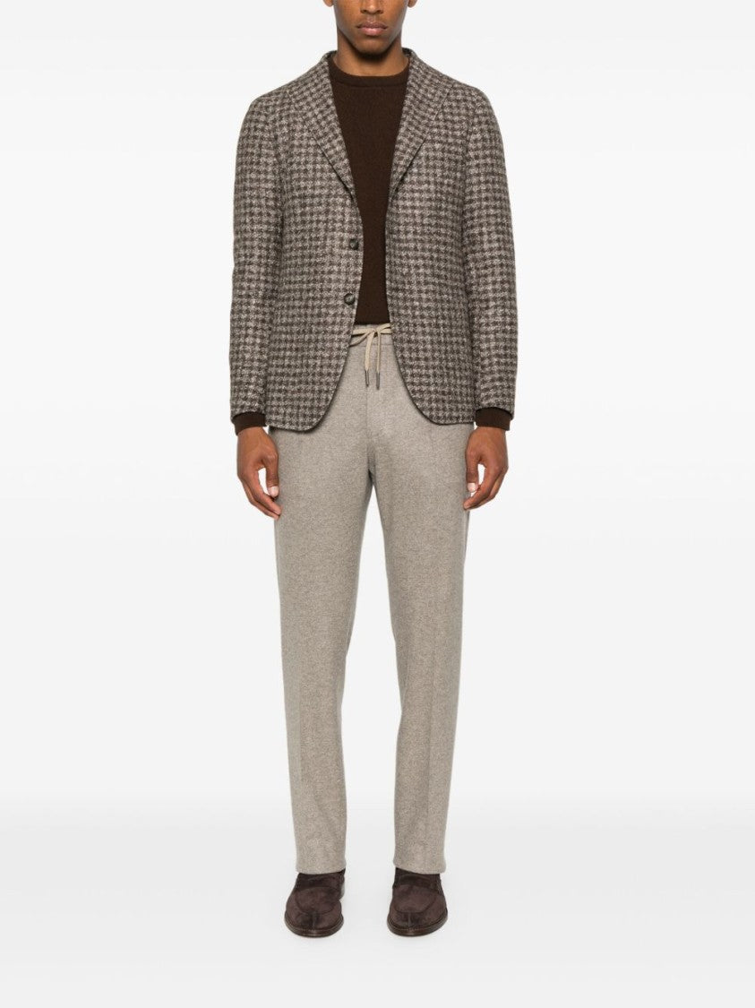 Tagliatore Tailored Brown Jacket With Classic Lapel Collar And Refined Silhouette