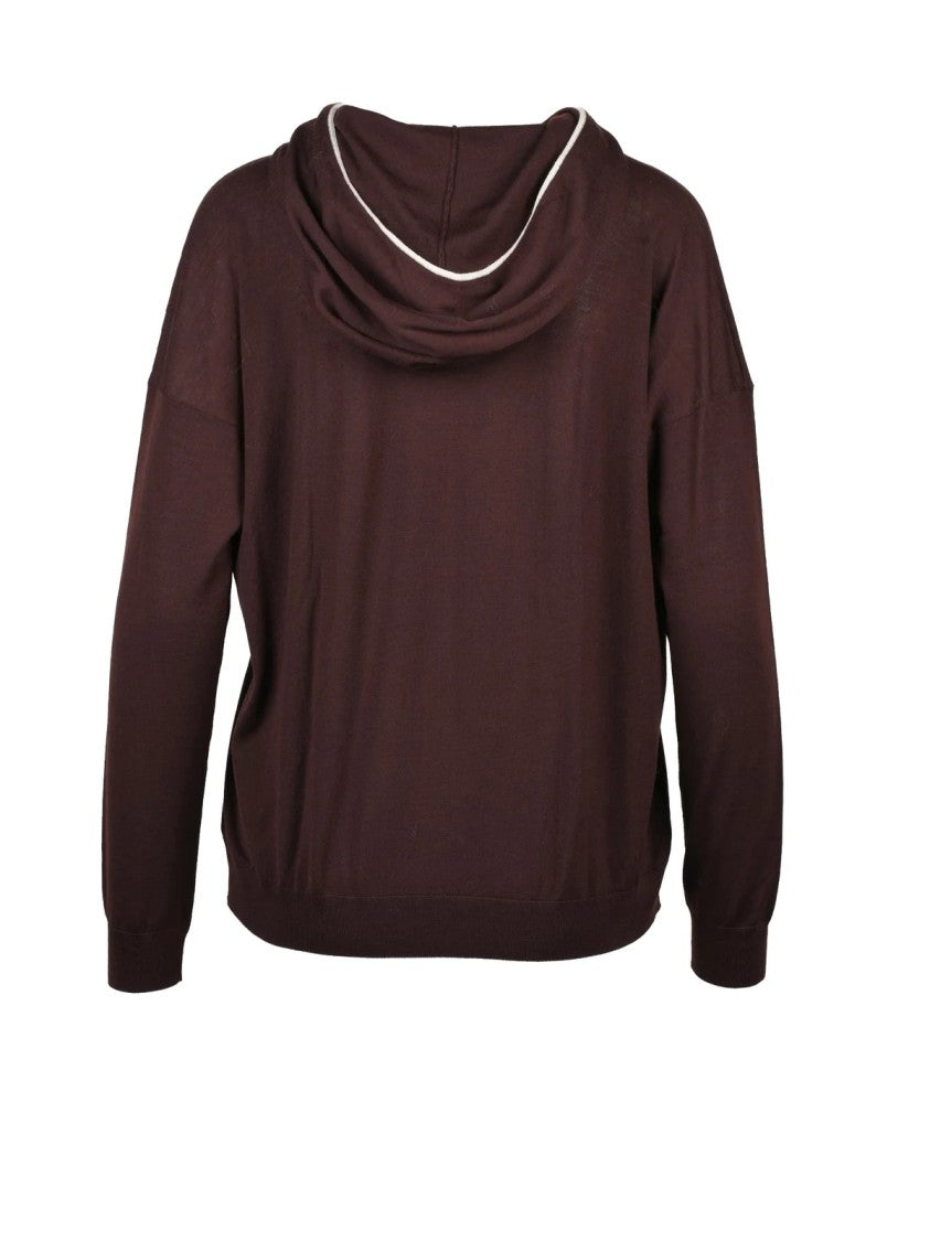 Eleventy Wool Knit Hooded Sweatshirt