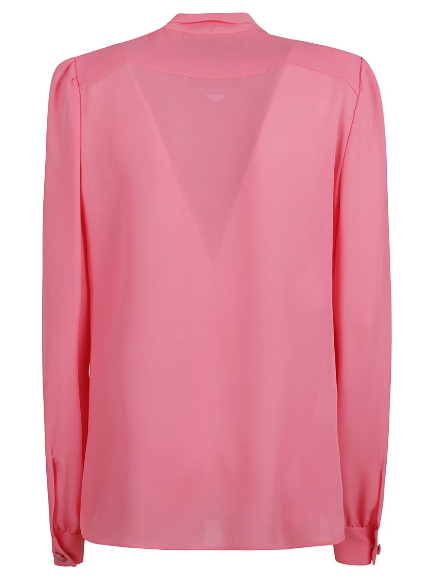 Moschino Fitted Fuchsia Shirt With Classic Collar