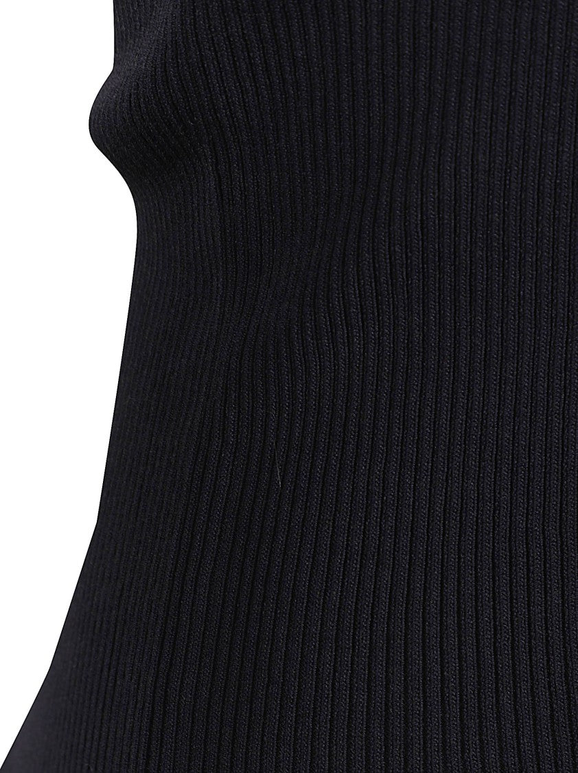 Max Mara Sleeveless Ribbed Knit Top With Scoop Neckline