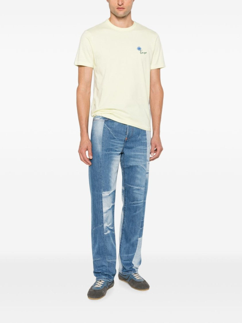 Kenzo Embroidered Logo Crew Neck T-Shirt With Minimalist Design