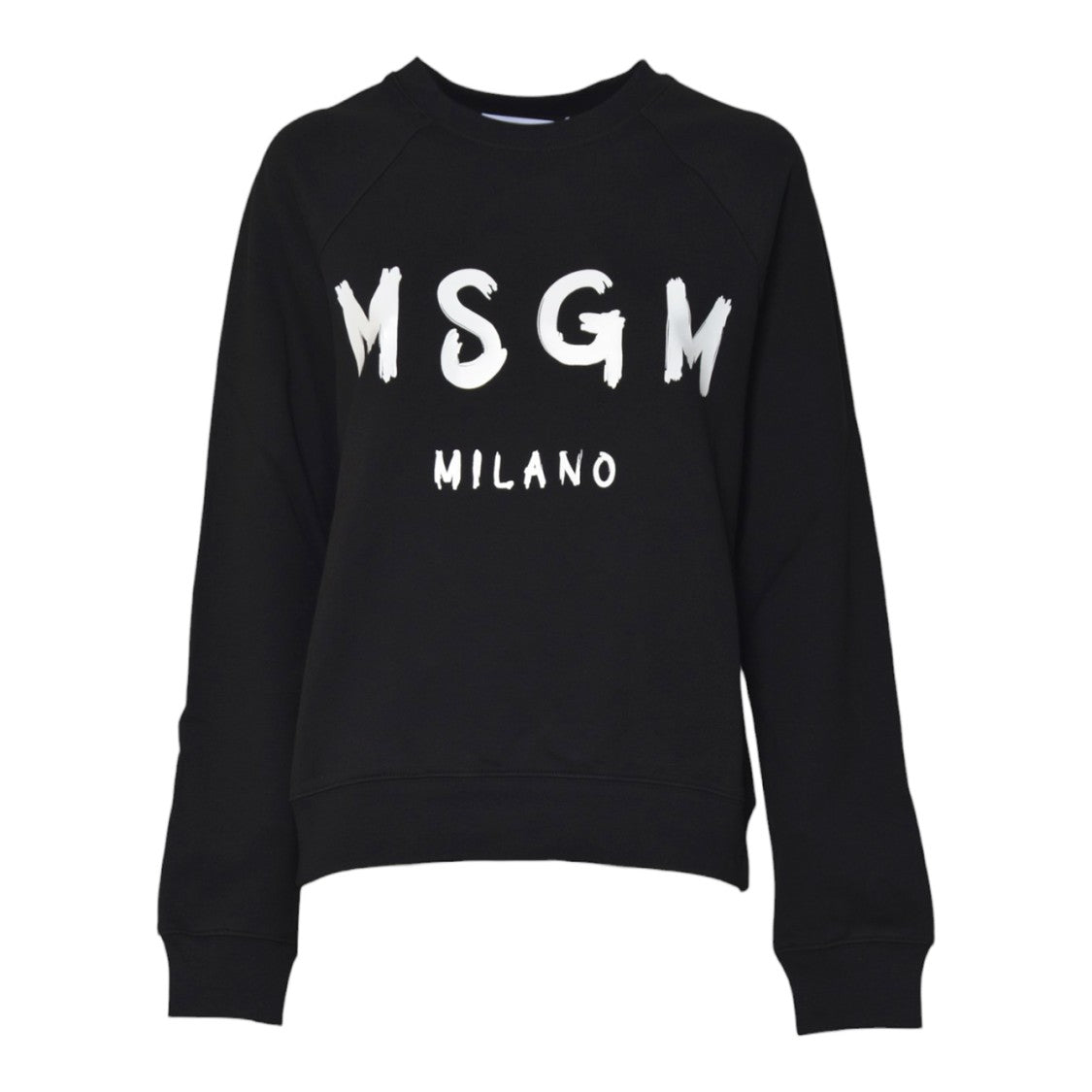 Msgm Relaxed Fit Cotton Sweater With Graphic Lettering