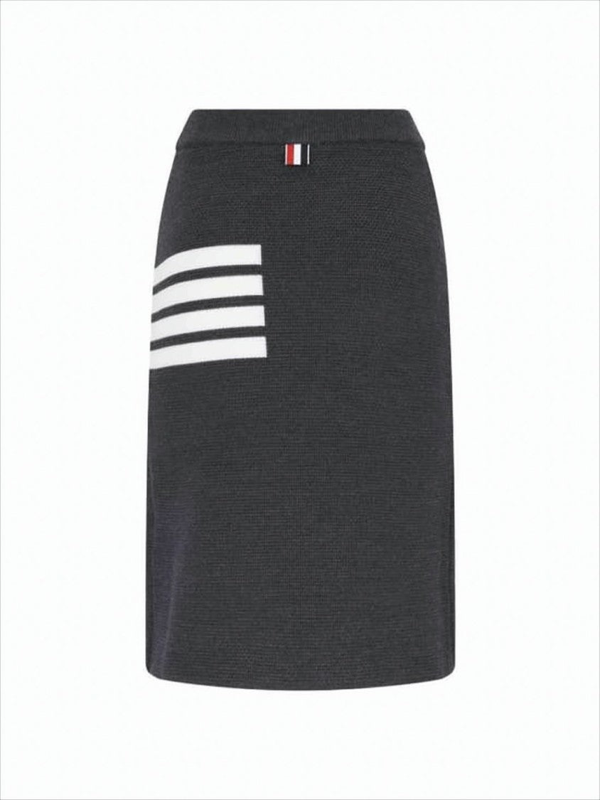Thom Browne Textured Wool Blend Midi Skirt