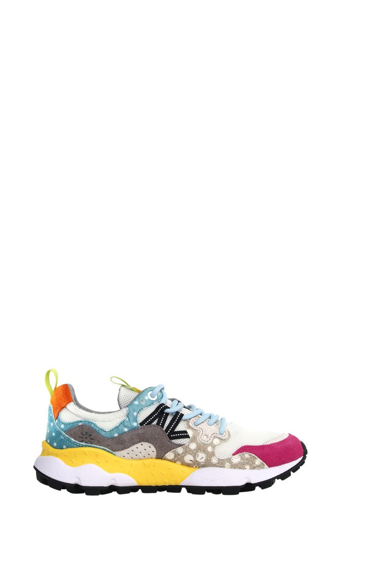 Flower Mountain Dynamic Multicolored Suede Sneakers With Trekking Laces