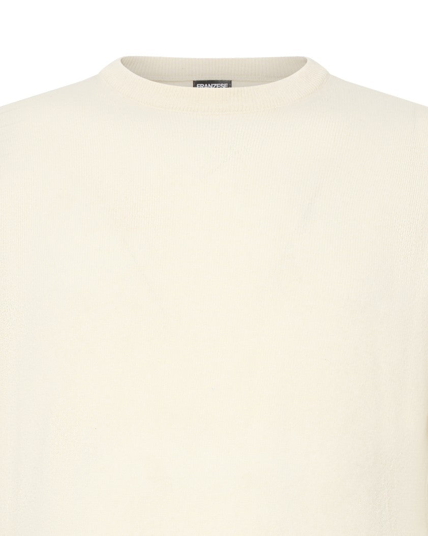 Franzese Collection Cream 3-Ply Cashmere Pullover Sweater