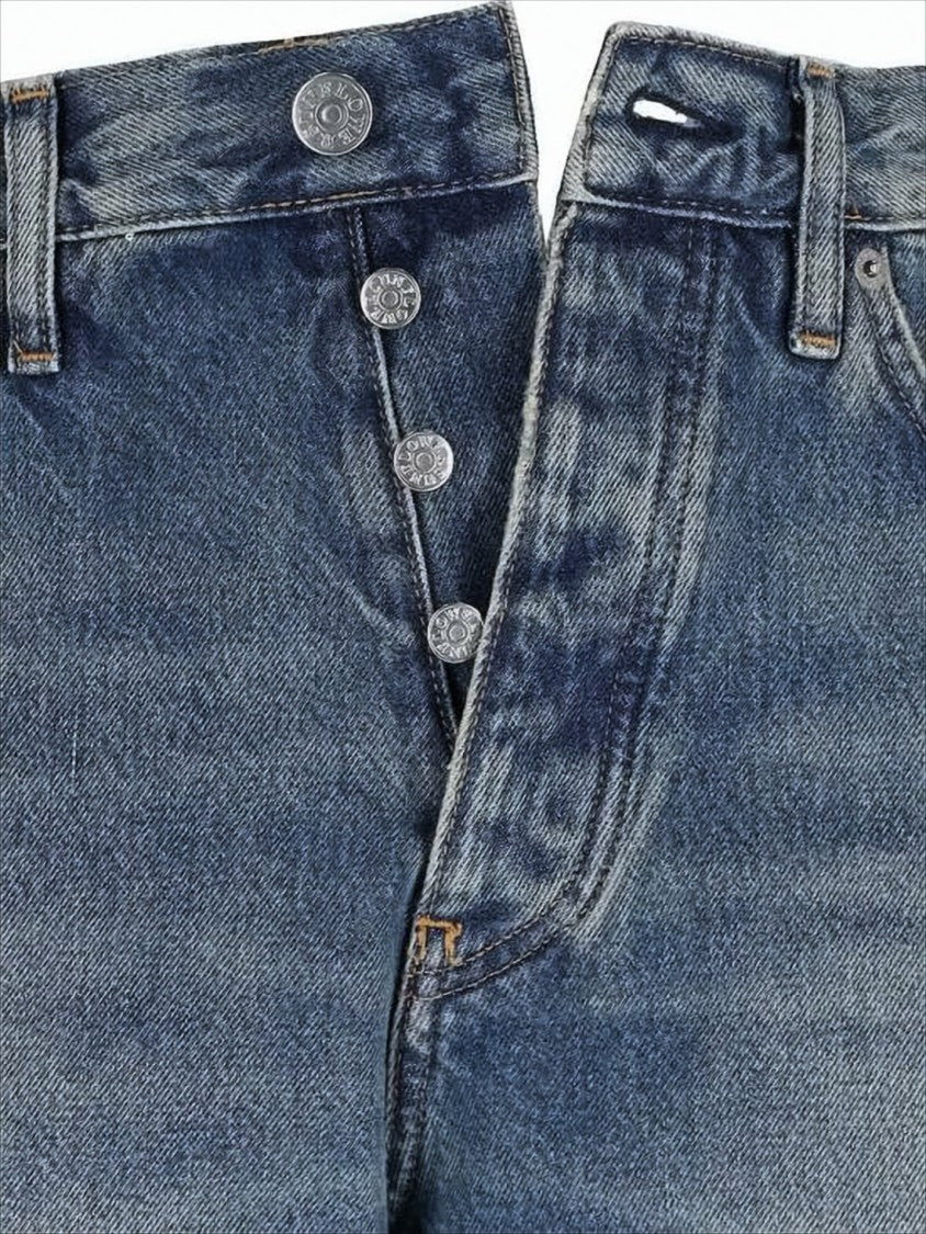 Sunflower Relaxed Wide-Leg Denim Pants With Faded Wash