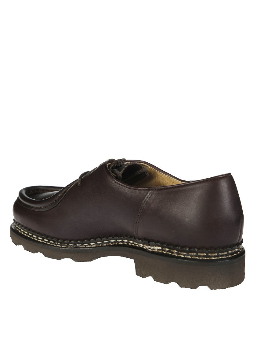 Paraboot Brown Leather Michael Café Lace-Up Shoes