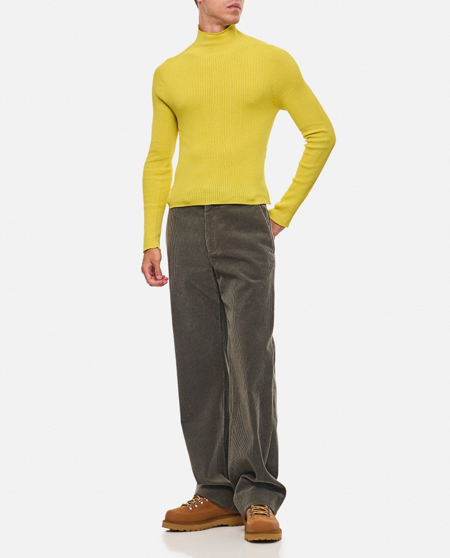 Rier Yellow Ribbed Turtleneck