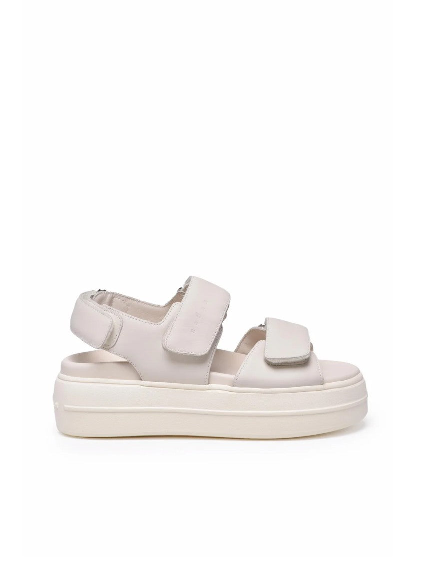 Hogan White Minimalist Leather Sandals
