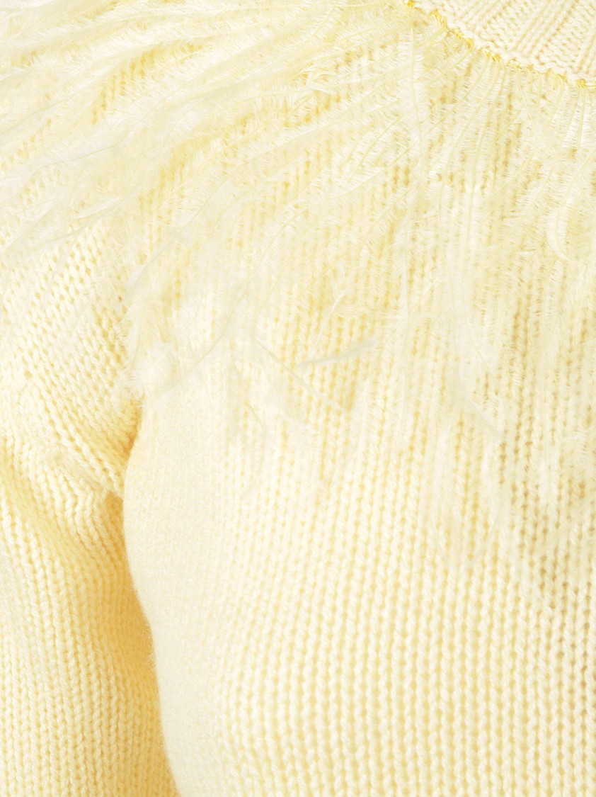 Fabiana Filippi Slightly Cropped Top With Feathered Detailing And Ribbed Hems