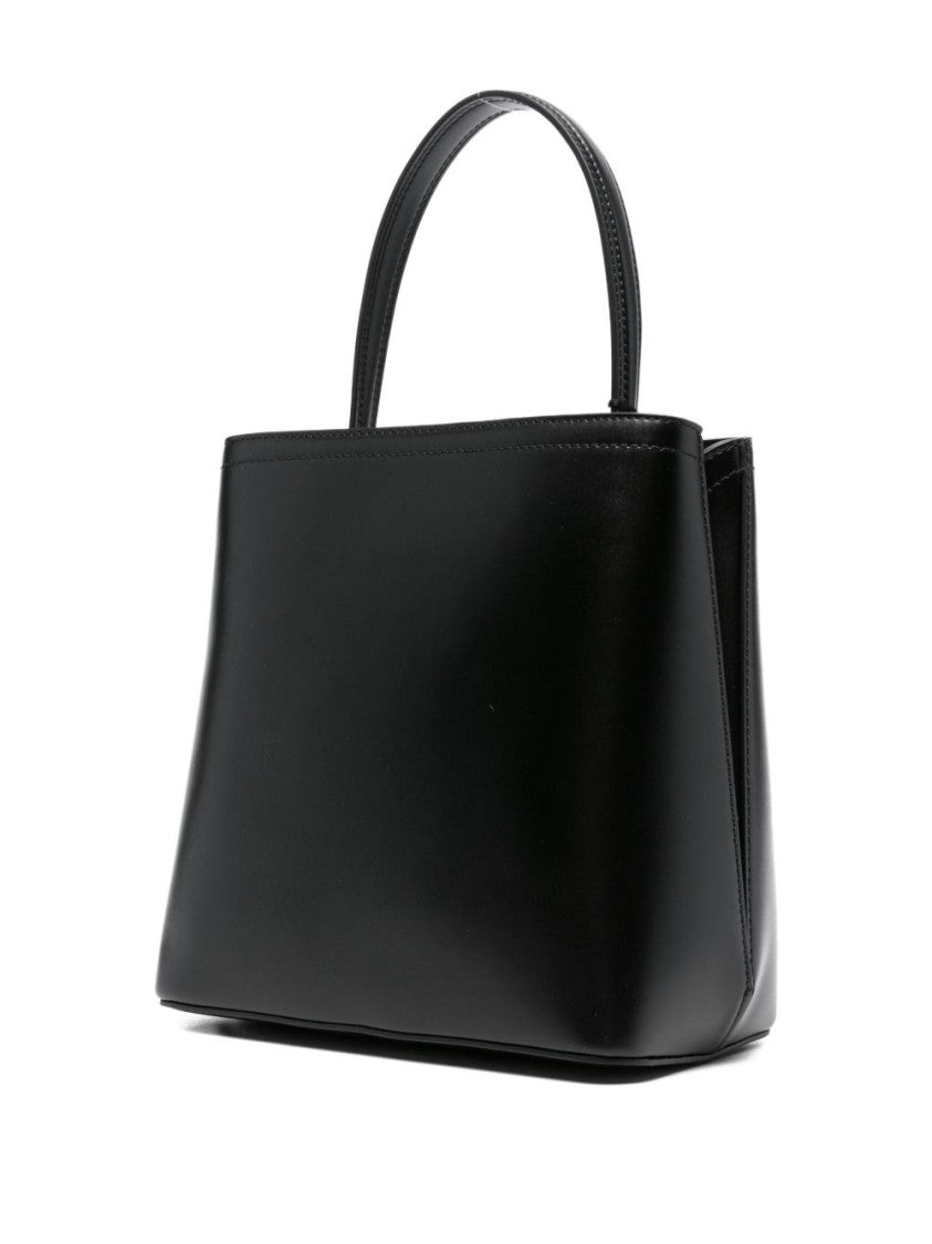 Twin-Set Structured Black Shoulder Bag With Gold-Tone Hardware