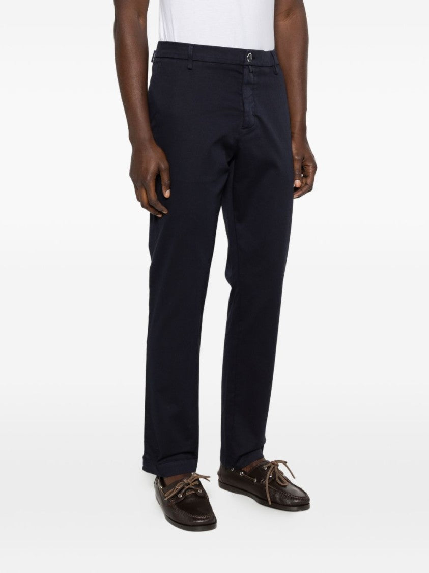 Jacob Cohen Classic Straight-Leg Pants With Blue Button Accents