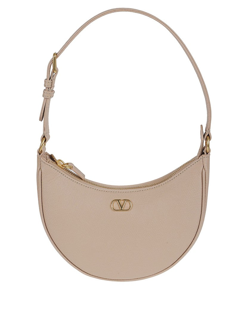 Valentino Garavani Grainy Calfskin Mini Hobo Bag With Antique Brass Hardware