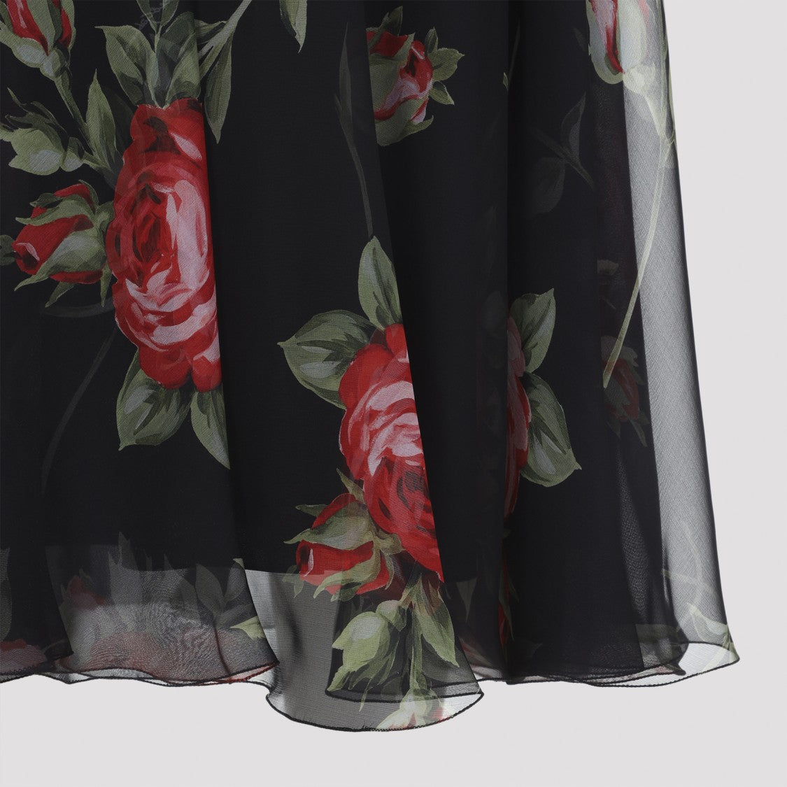 Dolce & Gabbana Black Silk Midi Skirt