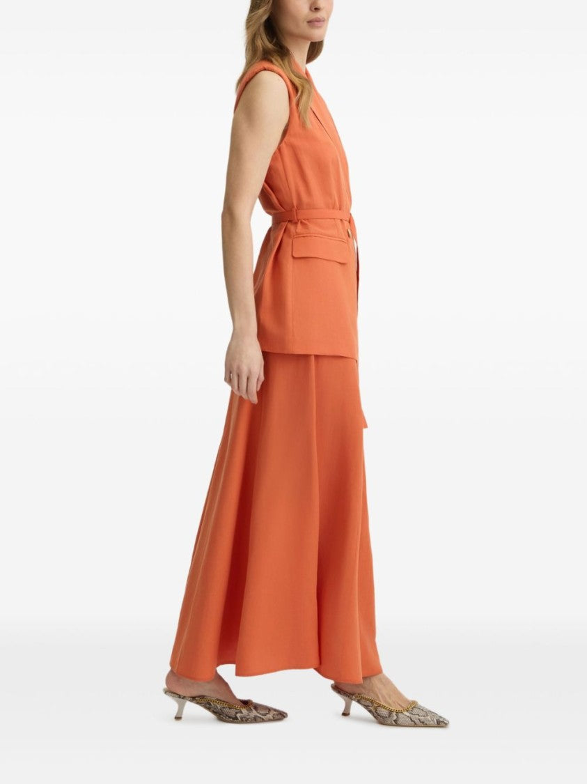 Liu Jo Tailored Orange Knit Jacket With Belted Waist