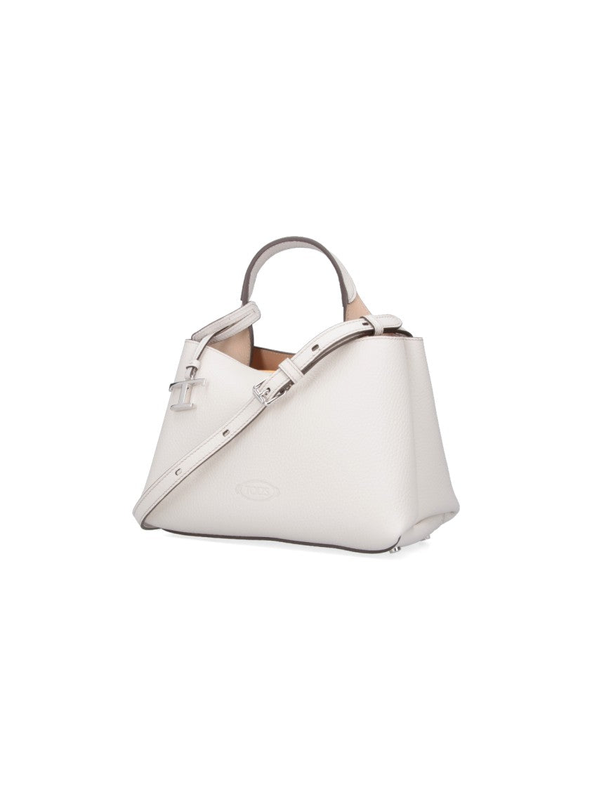 Tod's Structured Handbag With Adjustable Strap And Embossed Logo