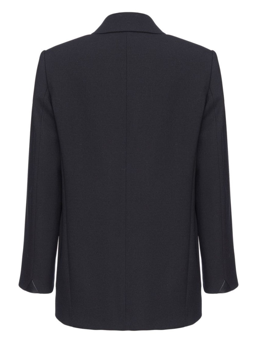 Pinko Double-Breasted Twill Blazer With Tailored Silhouette