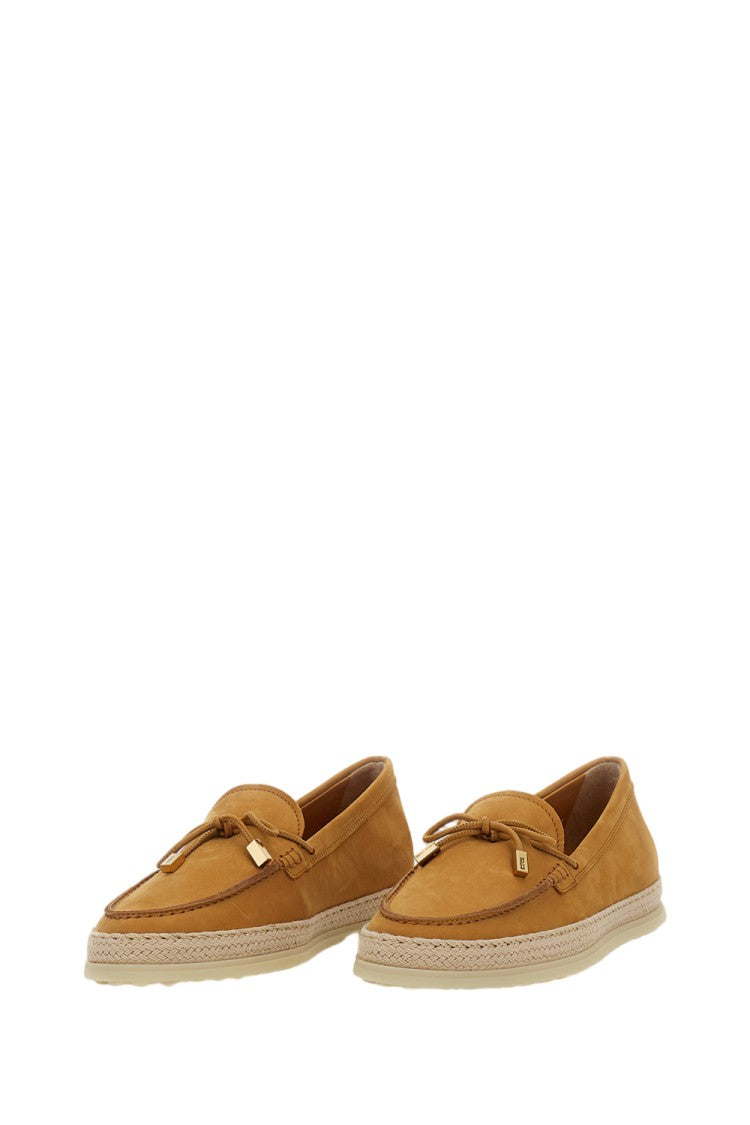 Tod's Leather And Raffia Loafer