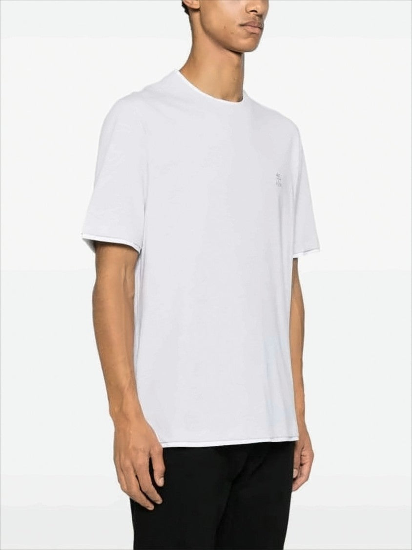 Brunello Cucinelli Relaxed Fit White Cotton T-Shirt
