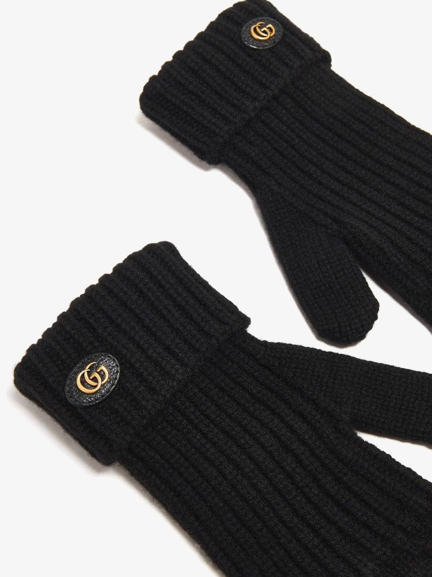 Gucci Black Viglos Knitted Gloves