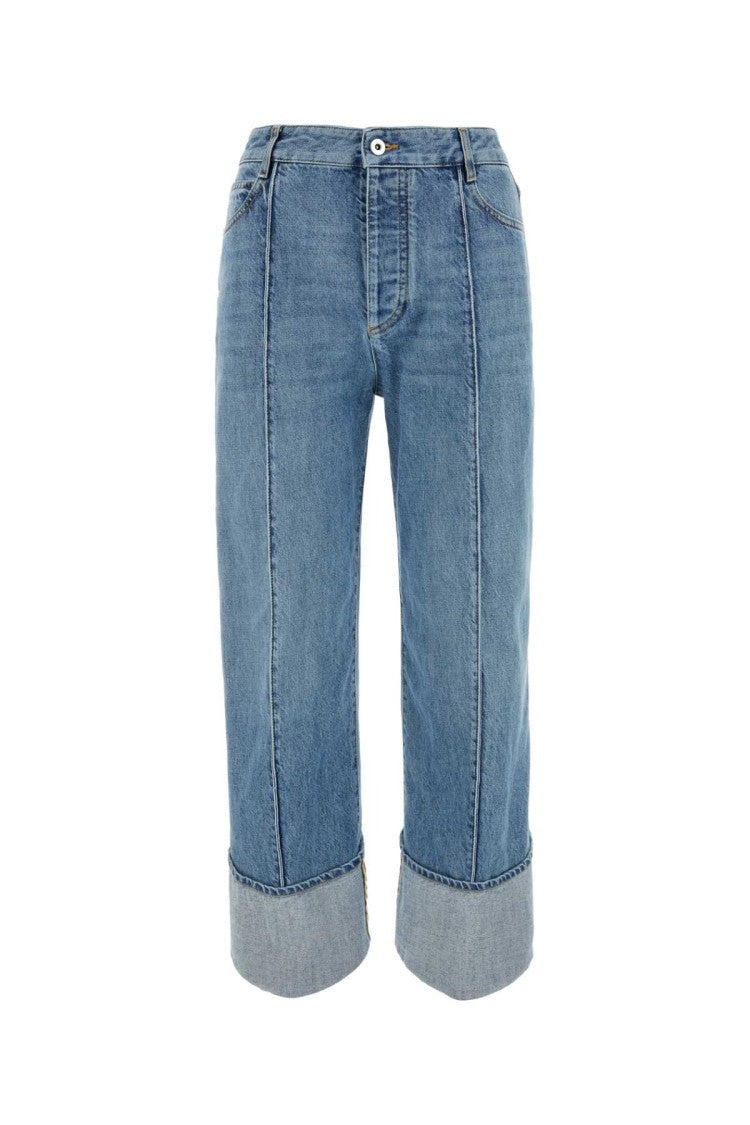Bottega Veneta Relaxed Fit Cropped Denim Jeans