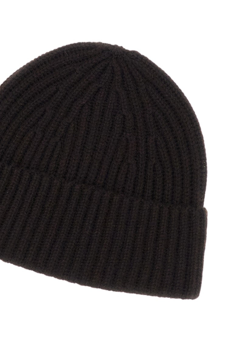 Lisa Yang Brown Martigny Ribbed Cashmere Hat