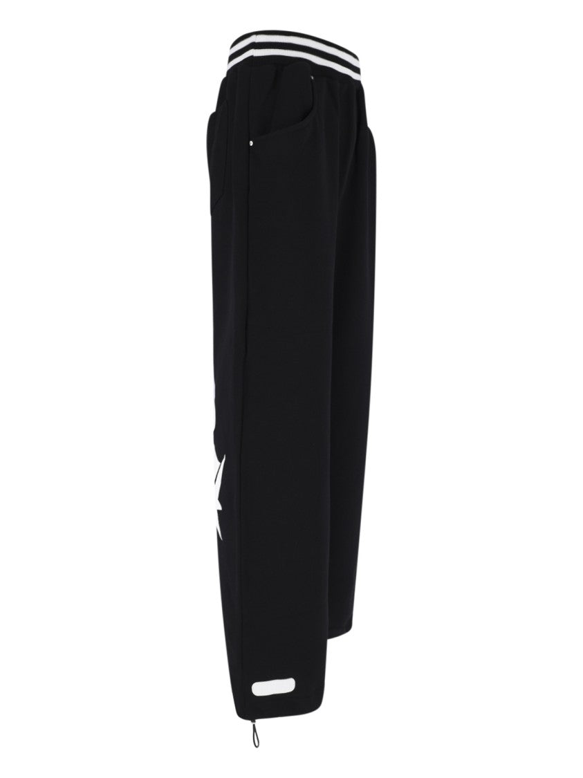 Pdf Black/White Graphic Wide-Leg Cropped Trousers