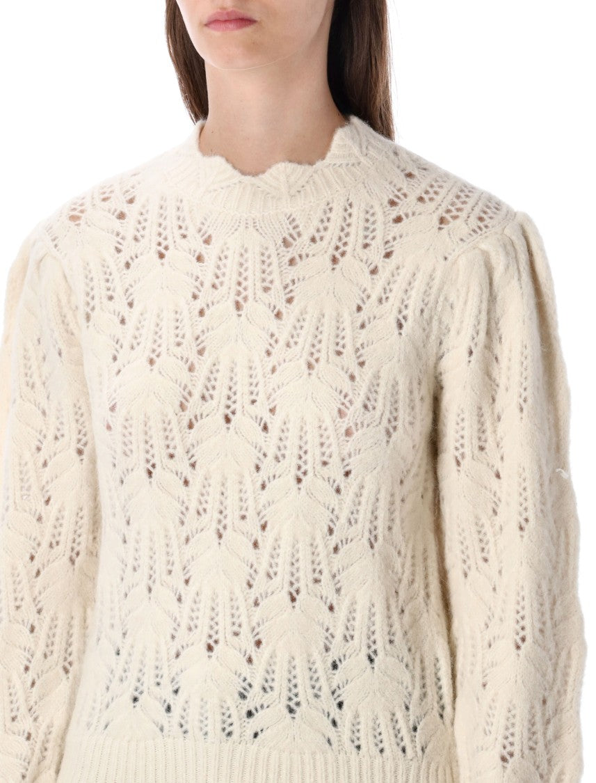 Isabel Marant Étoile Celestine Openwork Puffed Sleeve Sweater