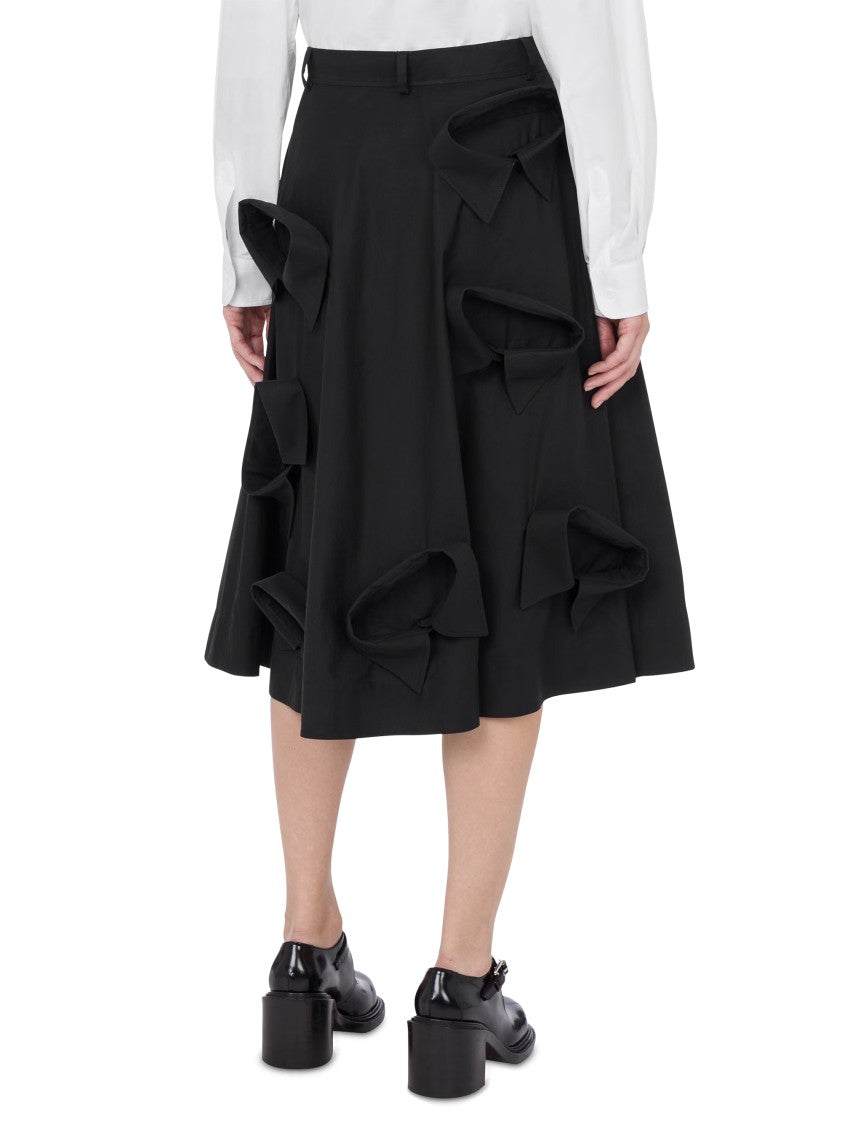 Moschino Flared Black Skirt With Bow-Tie Details