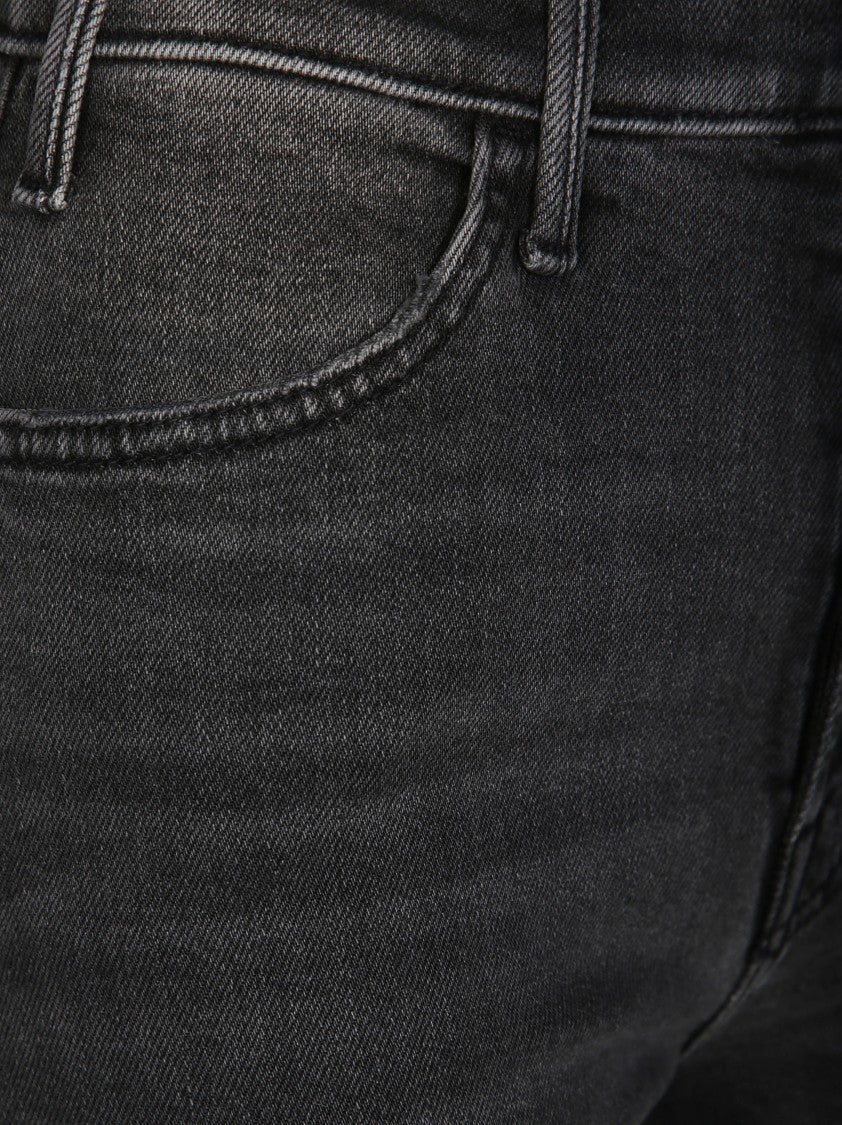 Mother Wide-Leg Cropped Jeans With Frayed Hem