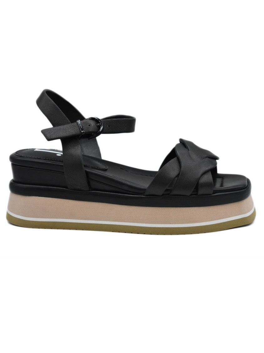Jeannot Black Leather Sandals