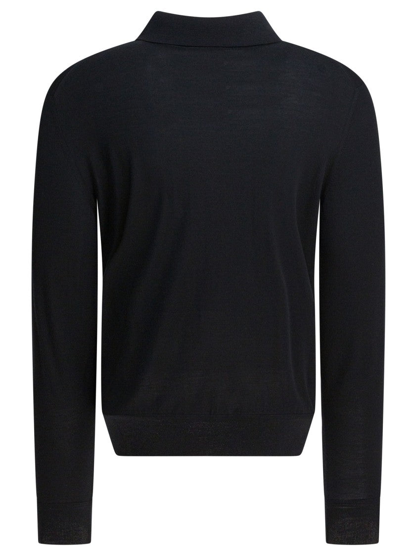 Tom Ford Long-Sleeved Polo Shirt With Classic Button-Down Collar