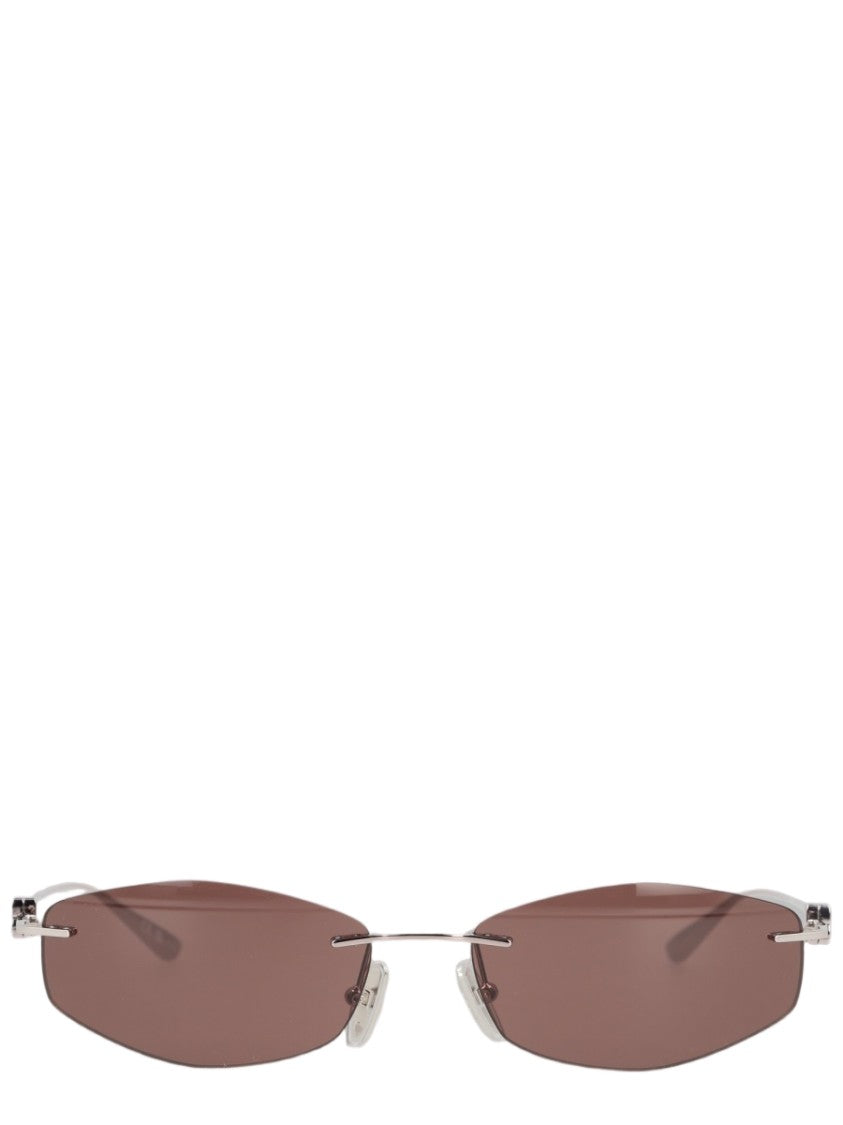 Balenciaga Rimless D-Frame Nano Sunglasses With Adjustable Nose Pads