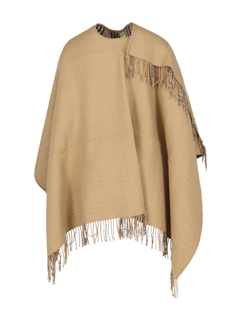 Burberry Reversible Merino Wool Mantle With Asymmetrical Hem