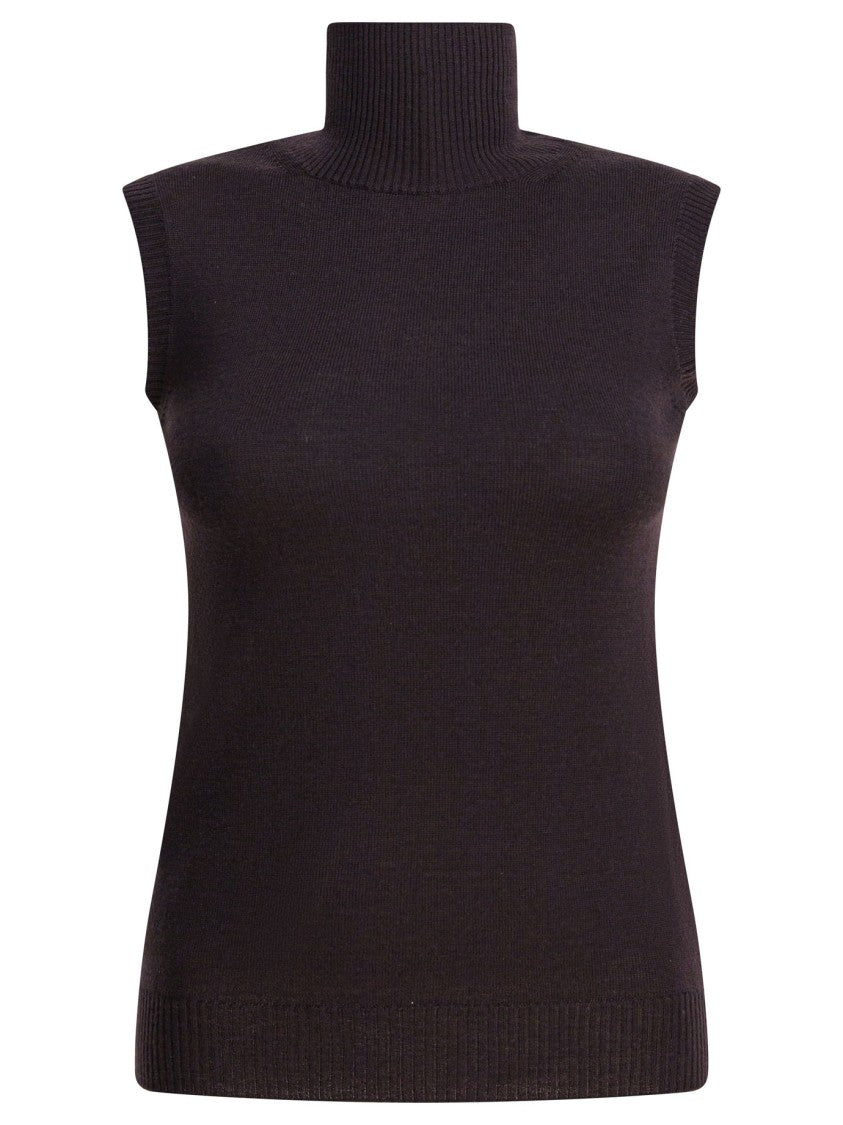 Max Mara Mock Neck Sleeveless Top