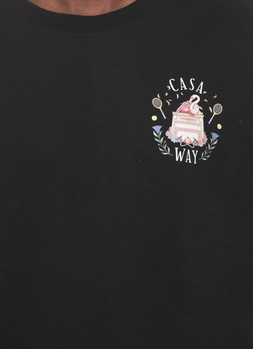 Casablanca Black Casaway Print T-Shirt