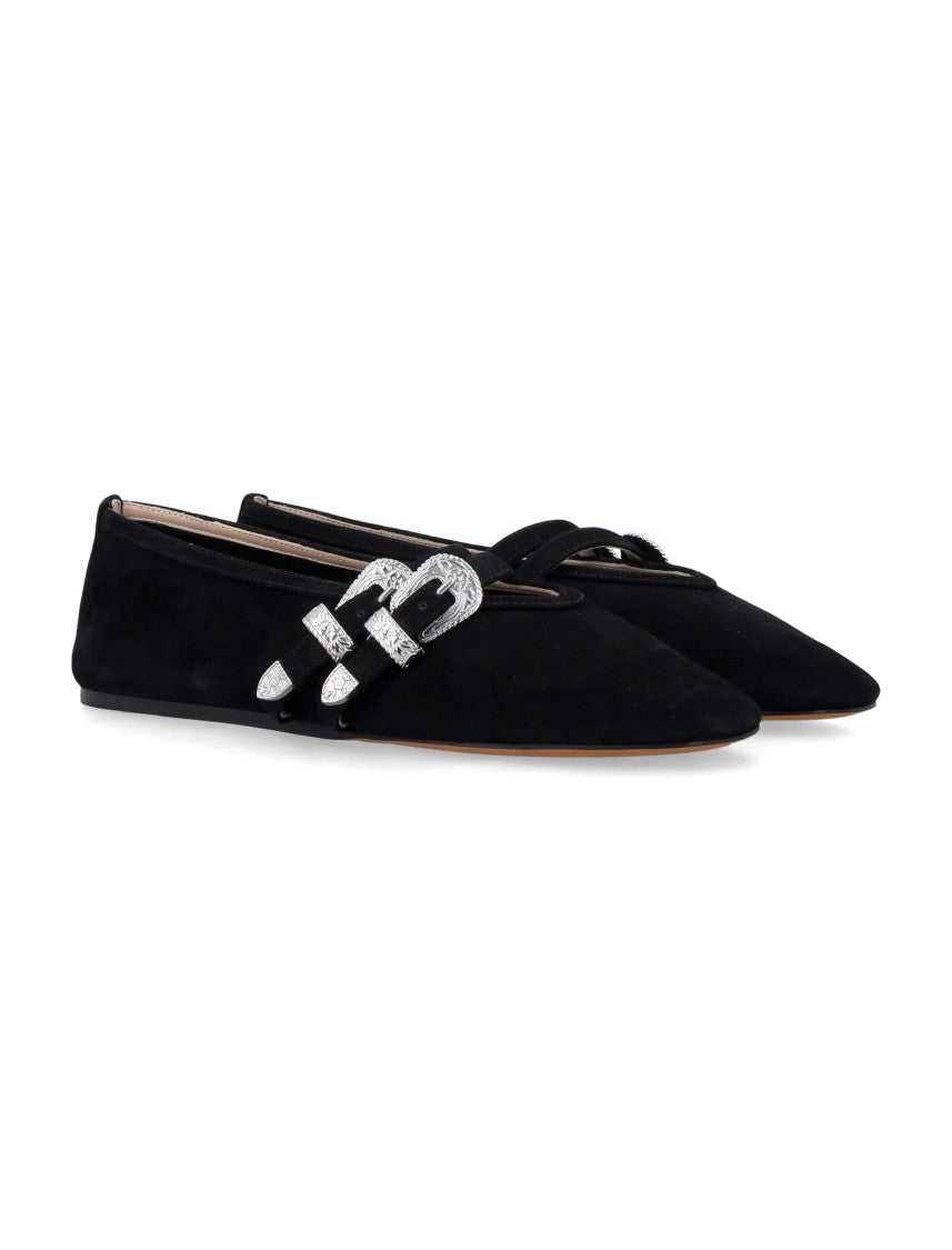 Le Monde Béryl Black Ballet Claudia Slipper Suede Flats