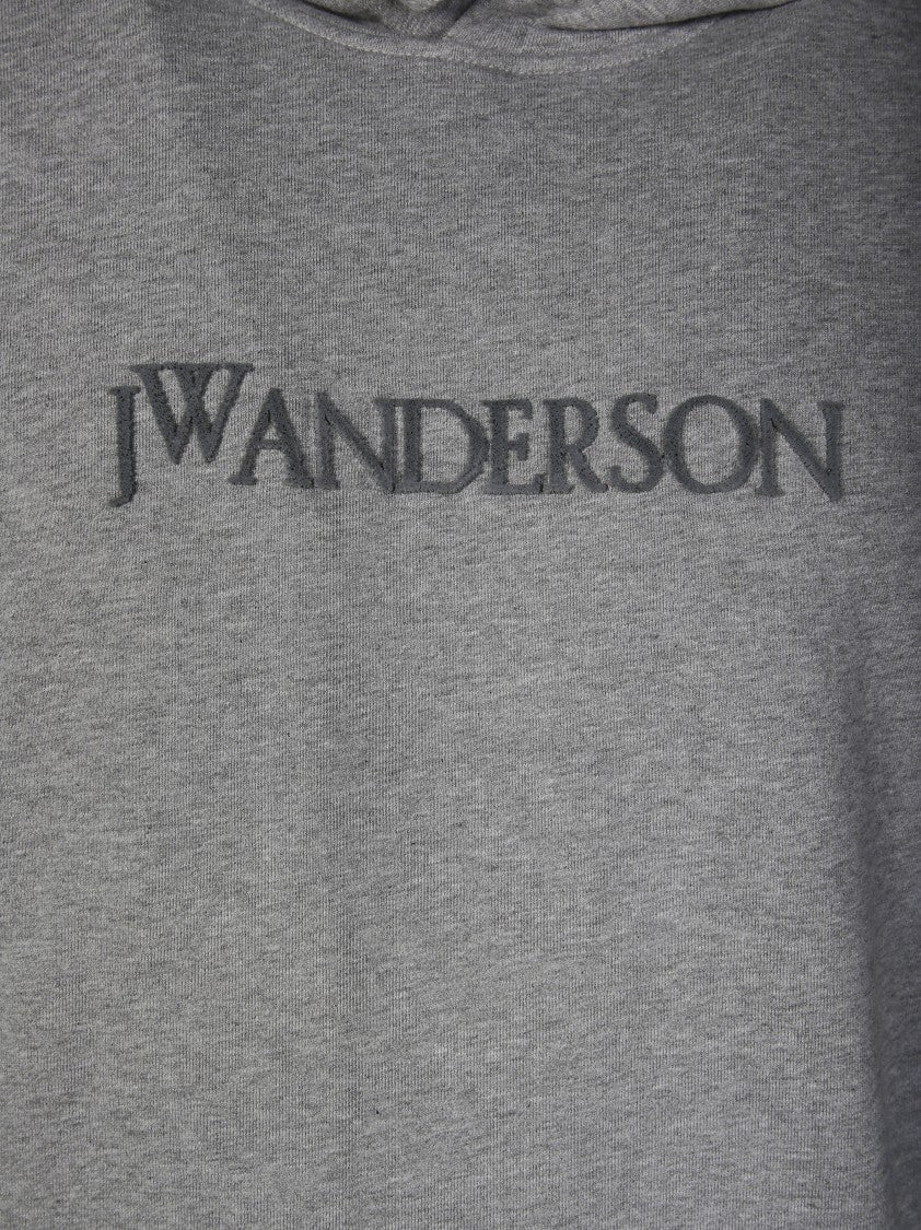 J. W. Anderson Classic Grey Hoodie With Embroidered Logo