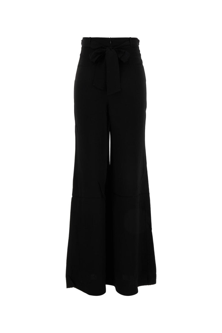 Zimmermann High-Waist Wide-Leg Pants With Decorative Bow Tie