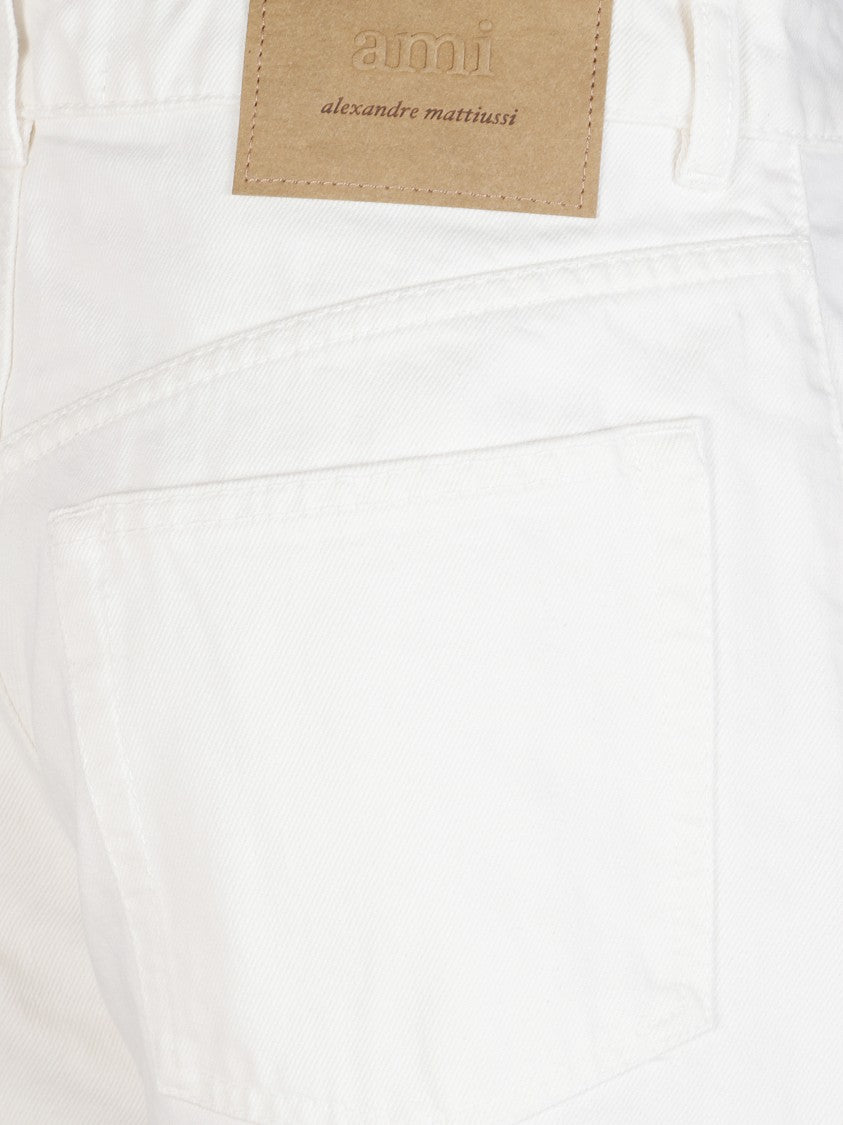 Ami Paris White Five-Pocket Styling Denim Jeans