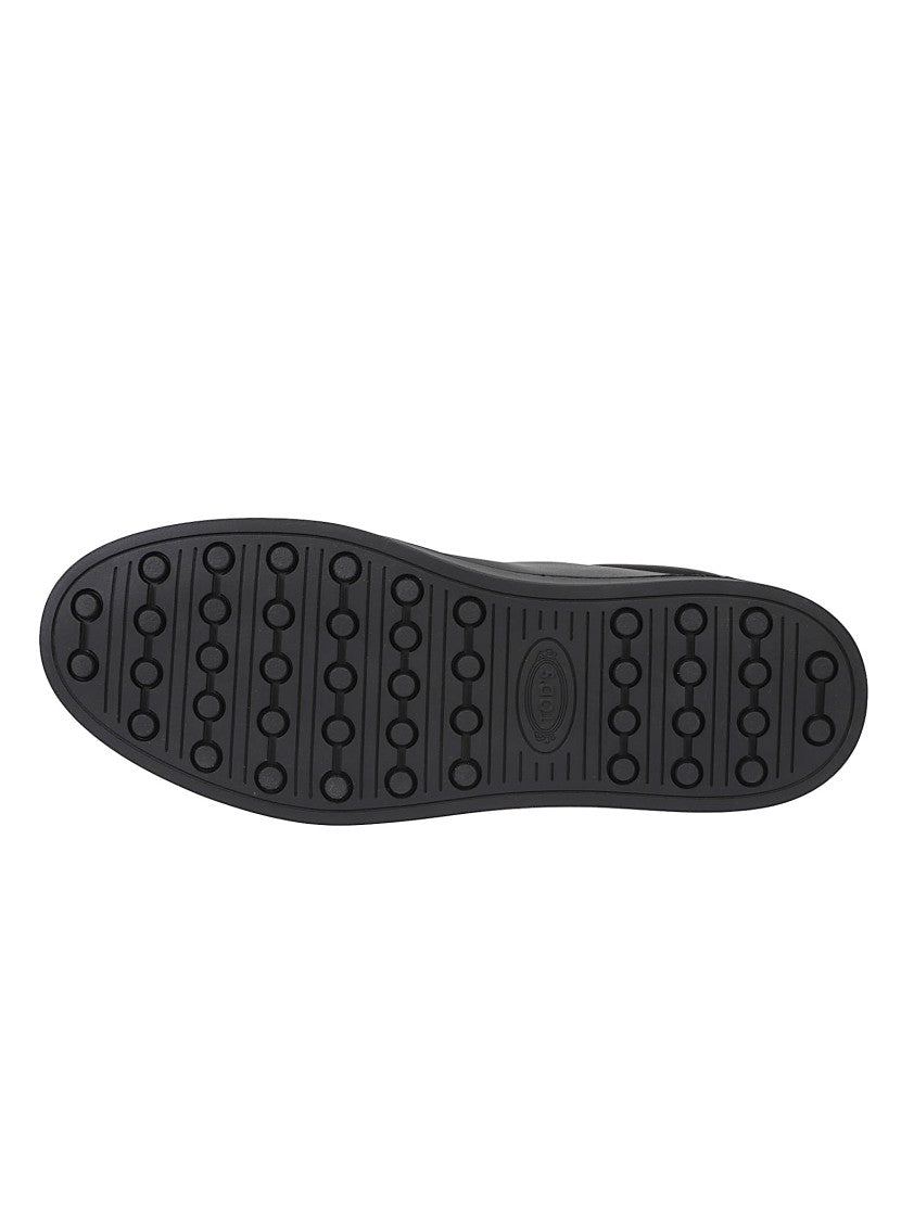Tod's Minimalist Black Low-Top Sneakers With Elasticated Lacing