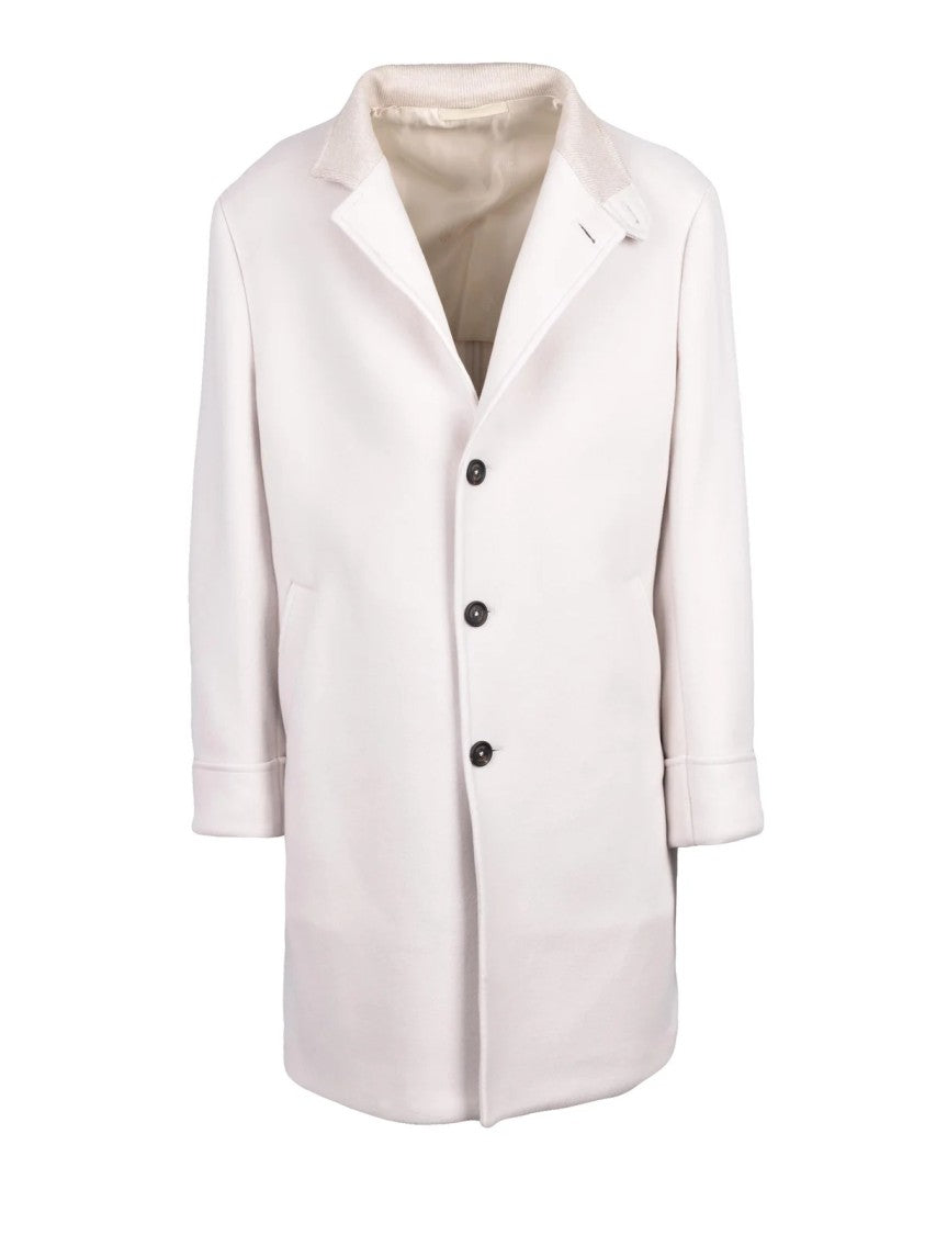 Eleventy Stand Collar Coat In Luxurious Wool-Blend Fabric