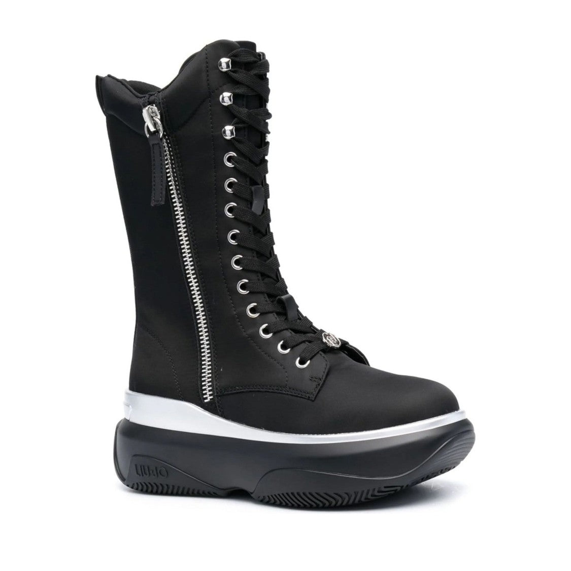 Liu Jo Black June 06 High-Top Lace-Up Chunky Platform Boots