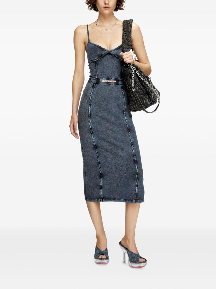 Diesel Charcoal Grey Denim Midi Dress
