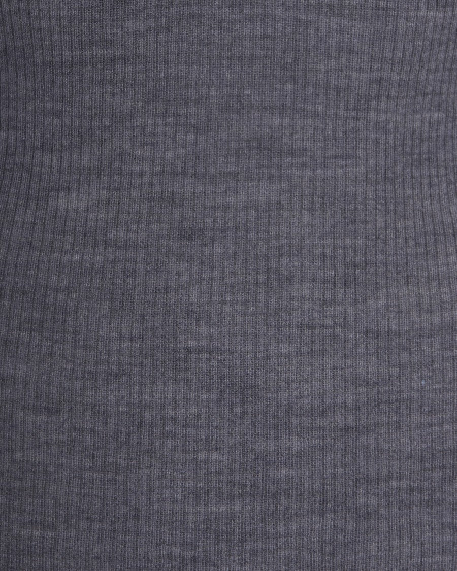 Elisabetta Franchi Ribbed Knit Polo With Sail Collar And Intarsia Logo